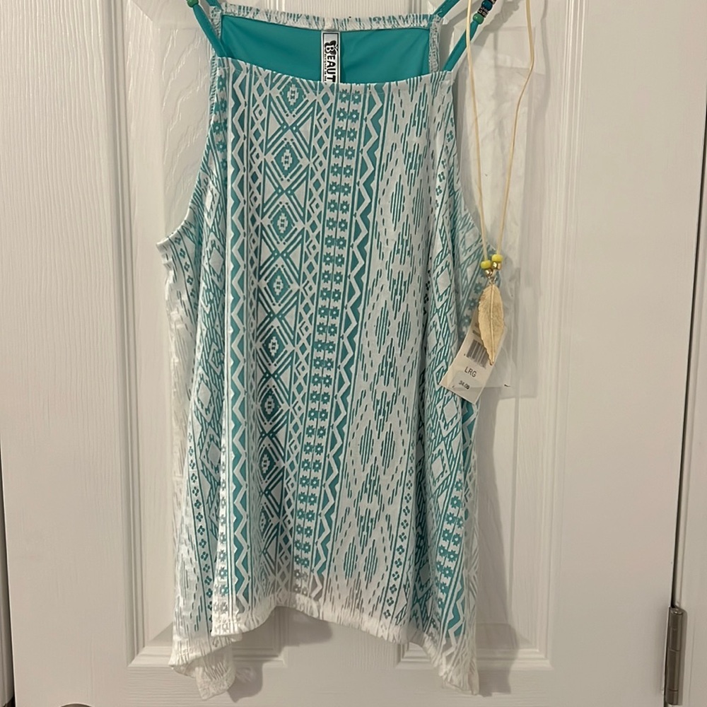 NWT Girls Tank with necklace